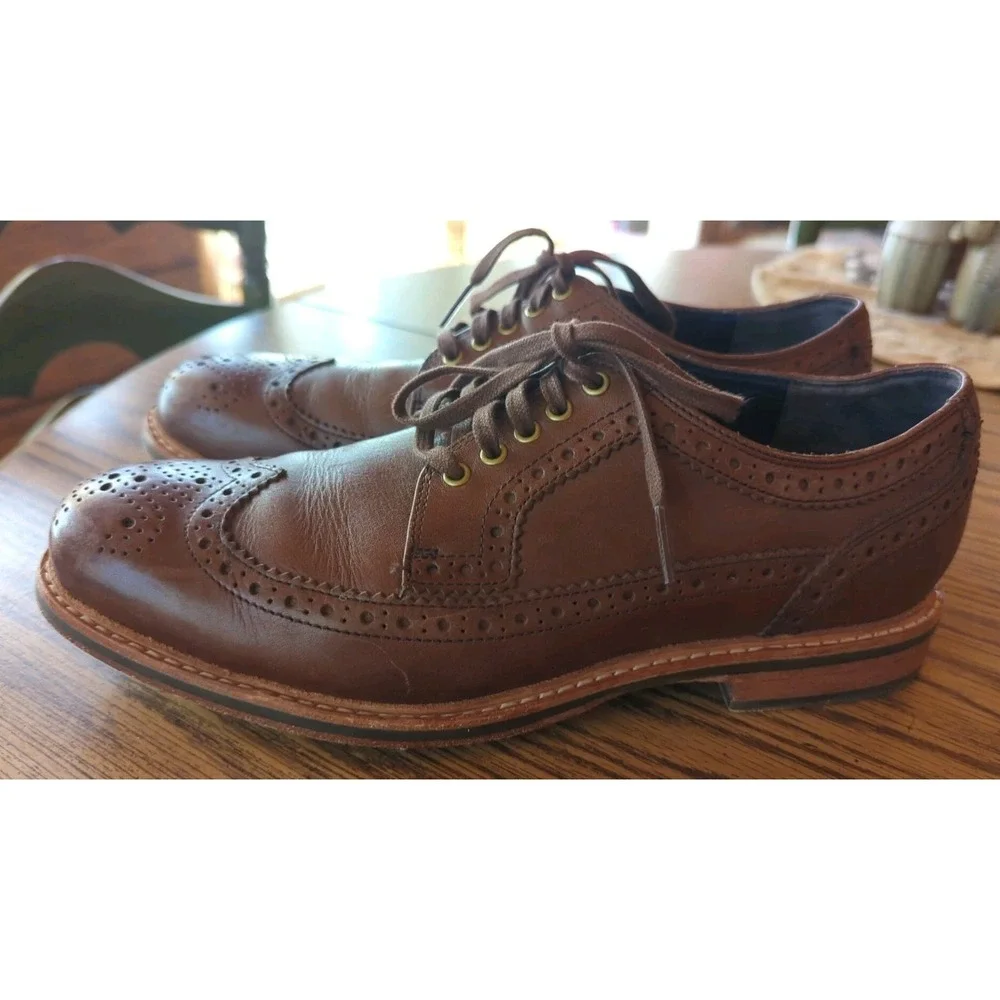 Cole Haan‎ Grand OS Men's Wingtip Oxford Brown Leather Shoes Size 7 M